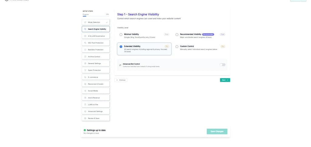 Better Robots.txt dashboard