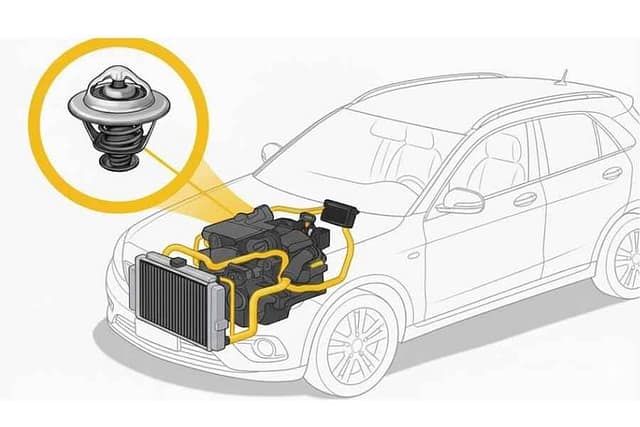 Bad car thermostat symptoms including overheating, coolant leaks, and temperature spikes